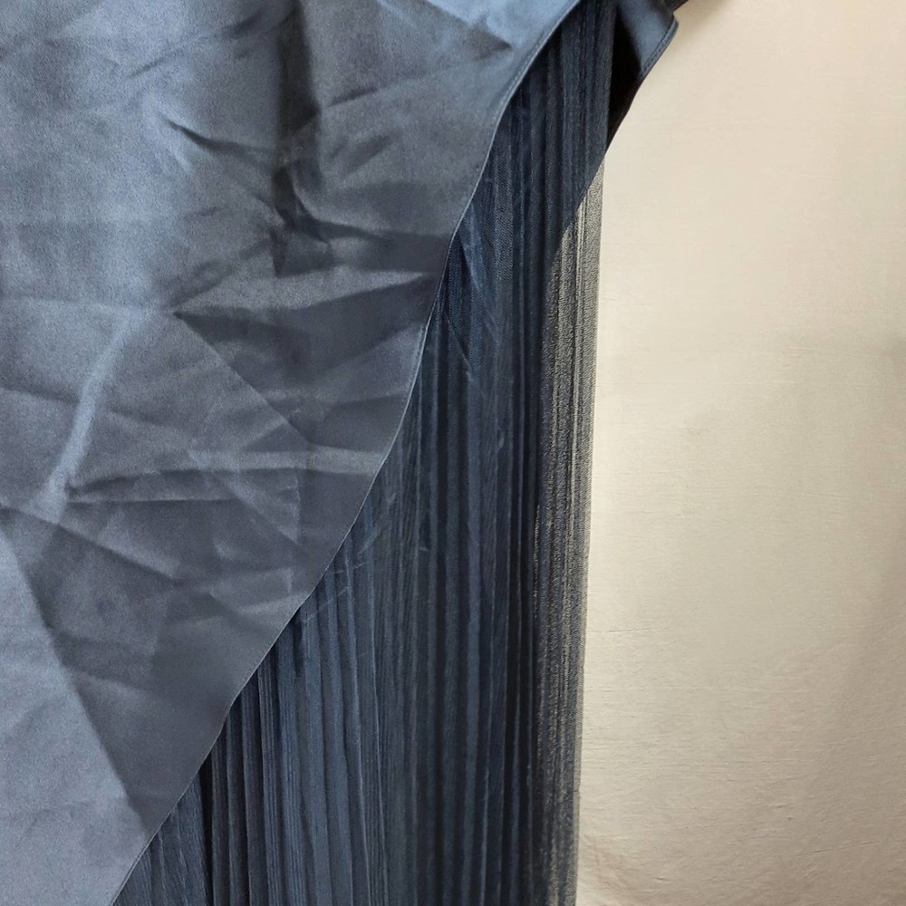 Adrianna Papell Satin Maxi Dress Blue - Picture 7 of 11